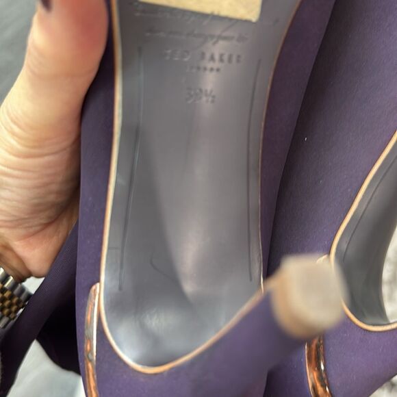 Ted Baker Women’s Heel Bootie Ankle Sock Purple Point Toe Stretch Size 8.5 Sexy - Picture 4 of 8